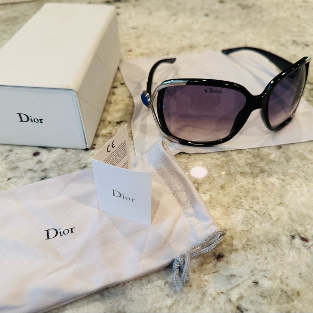 Dior  Copacabana Black Oversized Sunglasses with Gradient Lenses